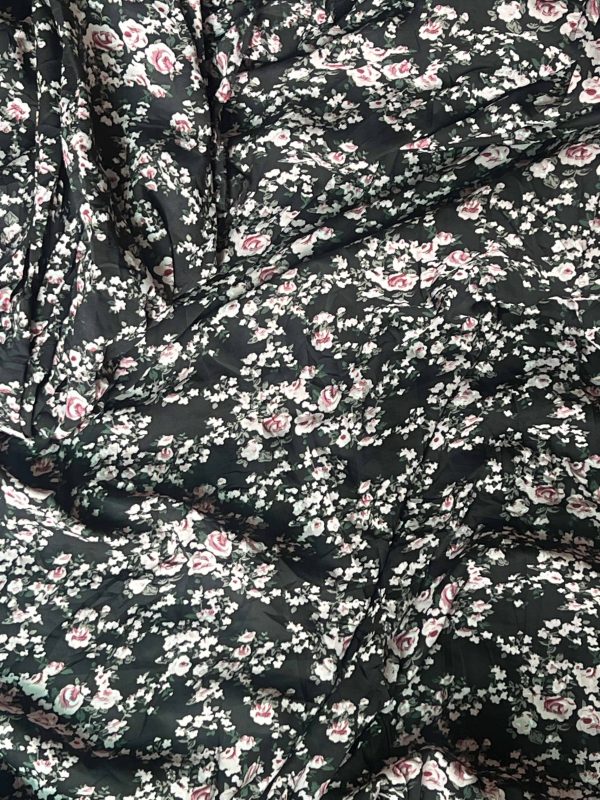 Elegant Floral Crepe Fabric