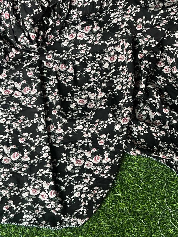 Charming Floral Crepe Fabric – Versatile and Elegant for Dresses, Tops, and Scarves. - Image 2