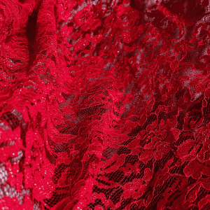 Red Chantilly Lace Fabric 