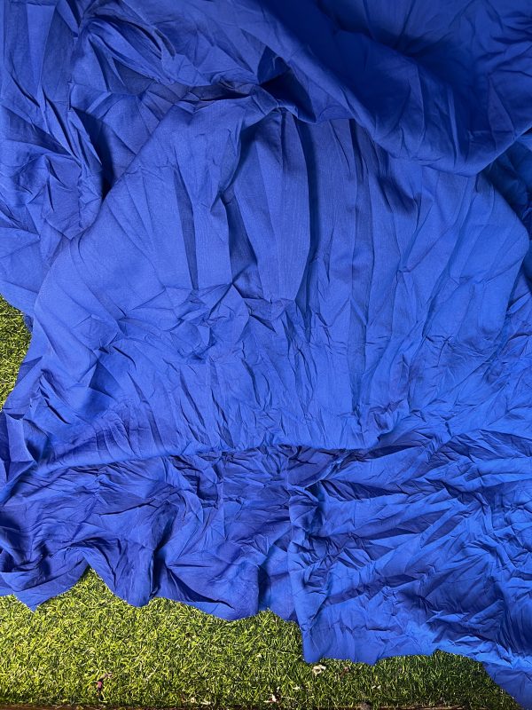 Royal Blue Plain Crepe Fabric – Elegant & Versatile for Gowns and Office Wear - Image 2