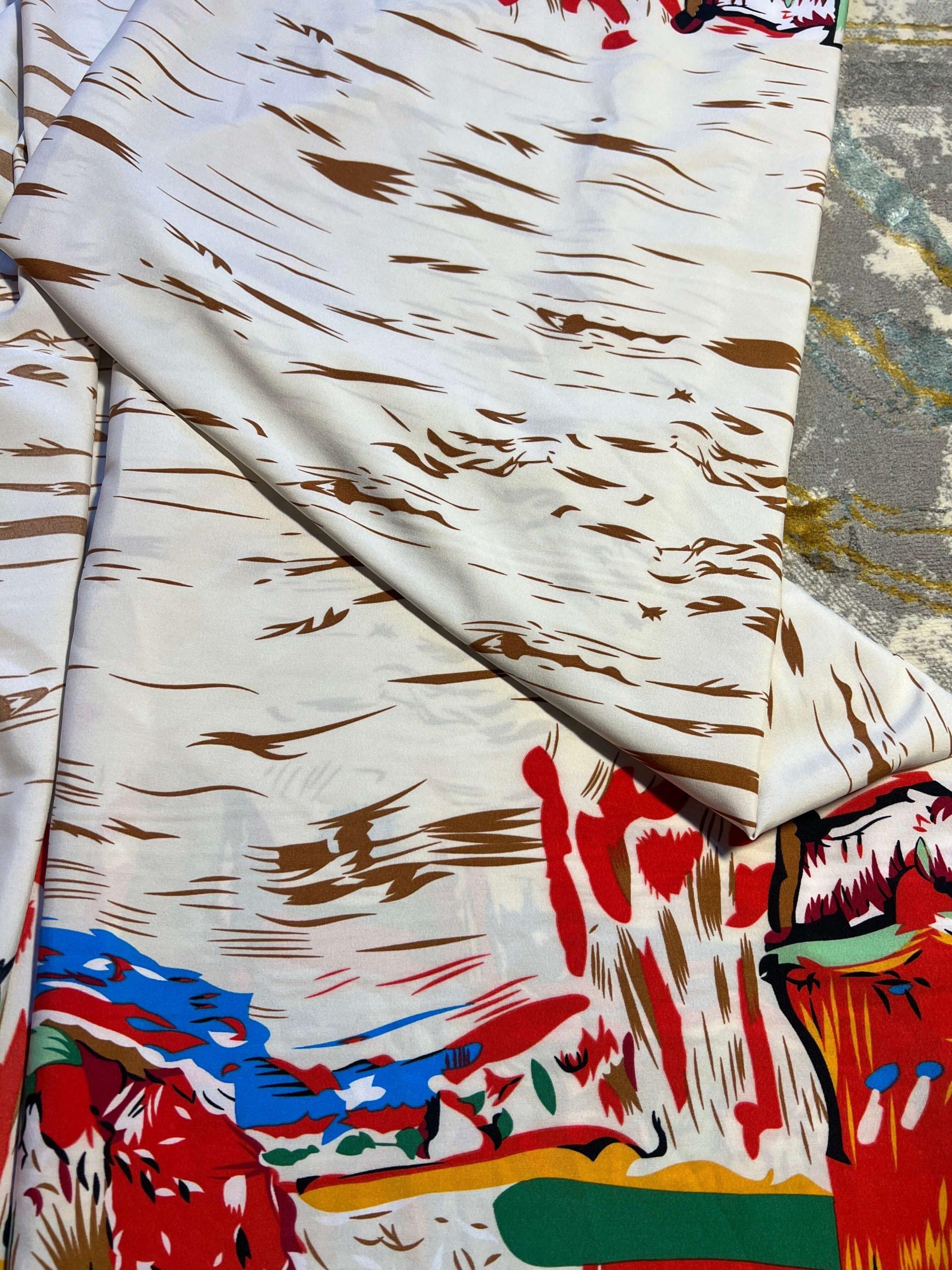 Digital Printing Customized Naked Roll Pattern Vintage Fabric - Image 3