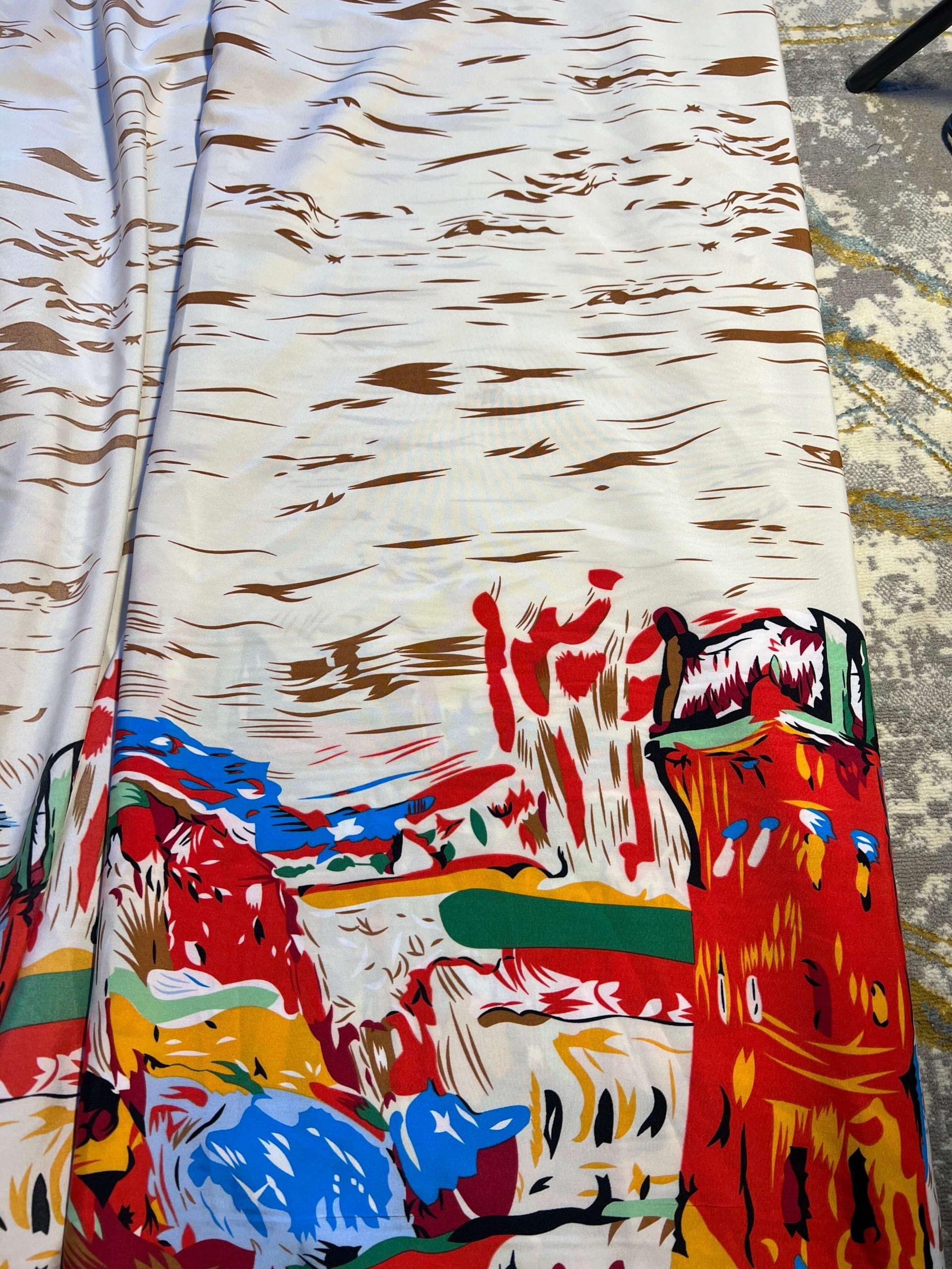 Digital Printing Customized Naked Roll Pattern Vintage Fabric - Image 2